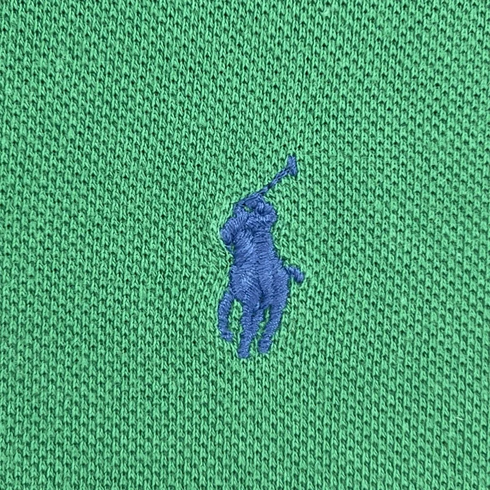 VTG Polo By Ralph Lauren Polo Shirt Mens Medium Green Long Sleeve Cotton 90s Y2K
